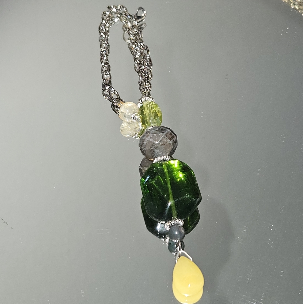 Glass and Stone Bag Charm